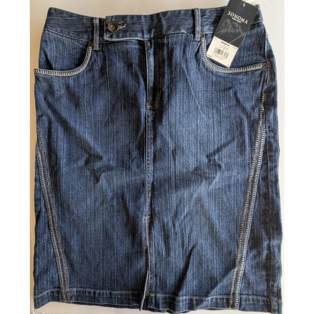 Sonoma Life+Style Women's Size 10 Dark Wash Denim Skirt NWT